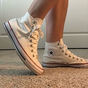 White Converse High Tops *Size 9.5 Women’s*